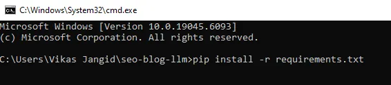 Installing all the requirements