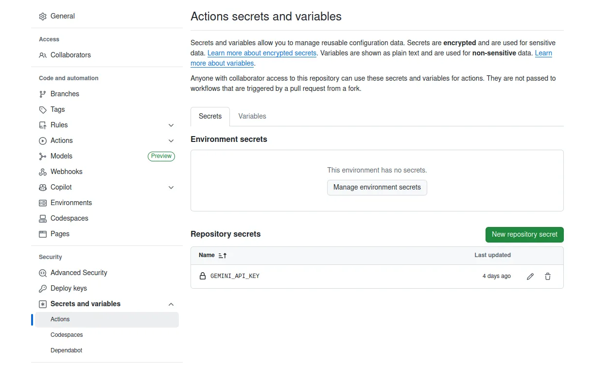 Environment Secrets on GitHub