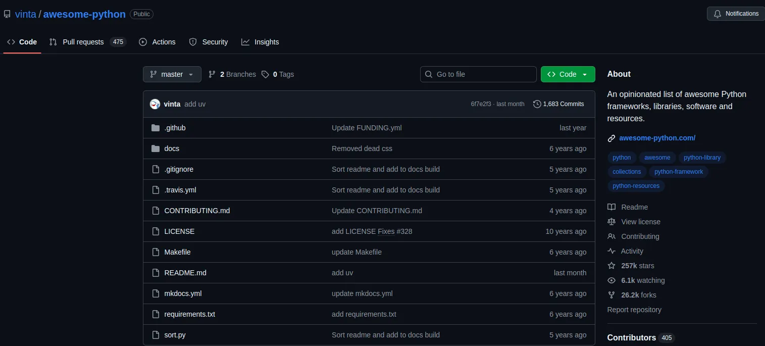 Awesome Python GitHub