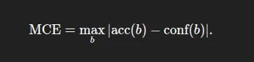 Maximum Calibration Error formula