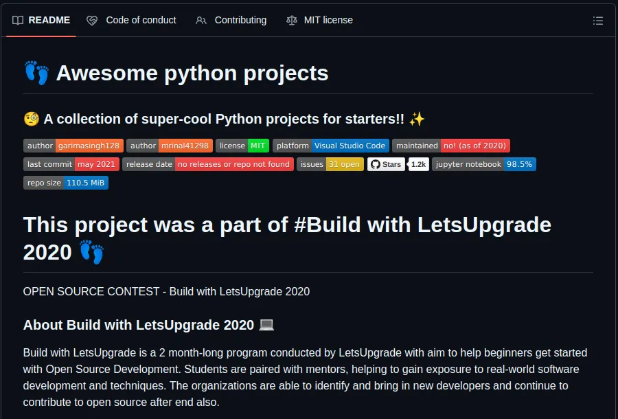 Awesome Python Projects GitHub