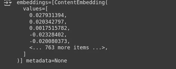 Google Gen AI - Embeddings