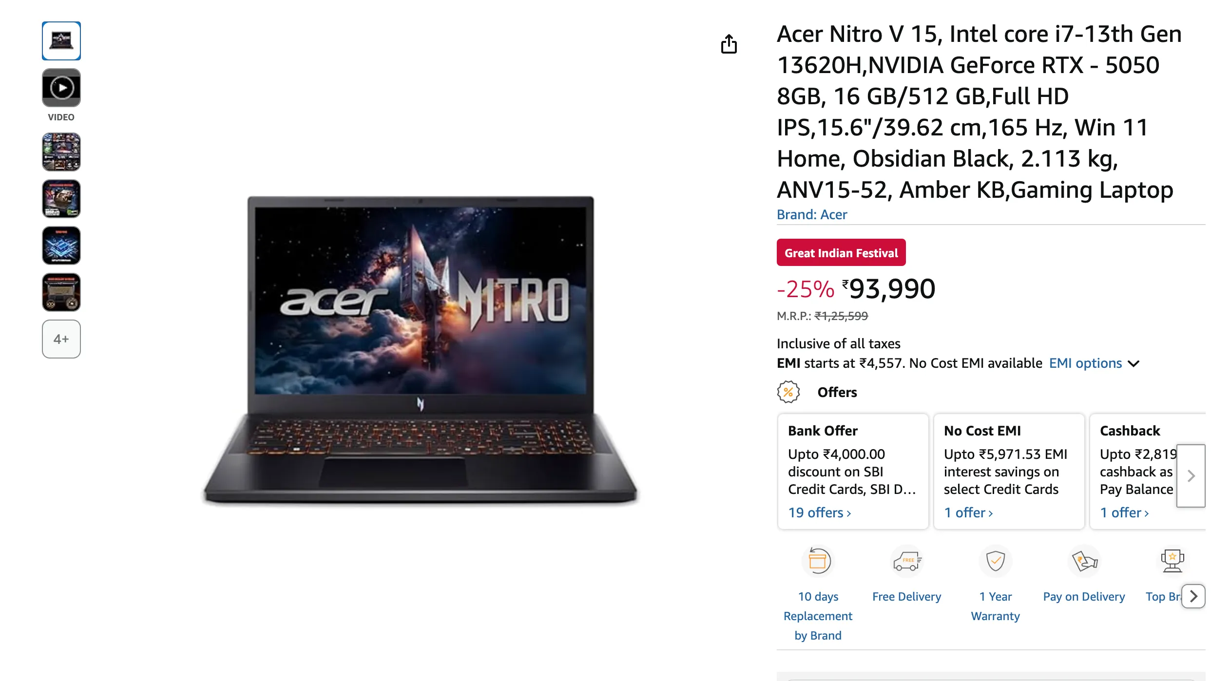 Acer Nitro V 15 ANV15-52