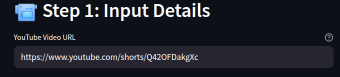 Video URL Input