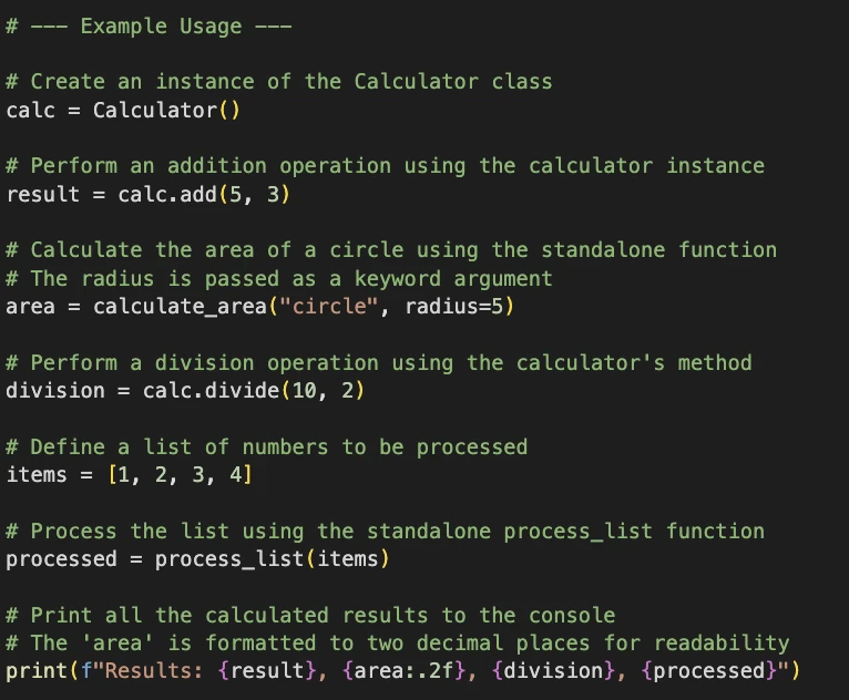 Example usage
