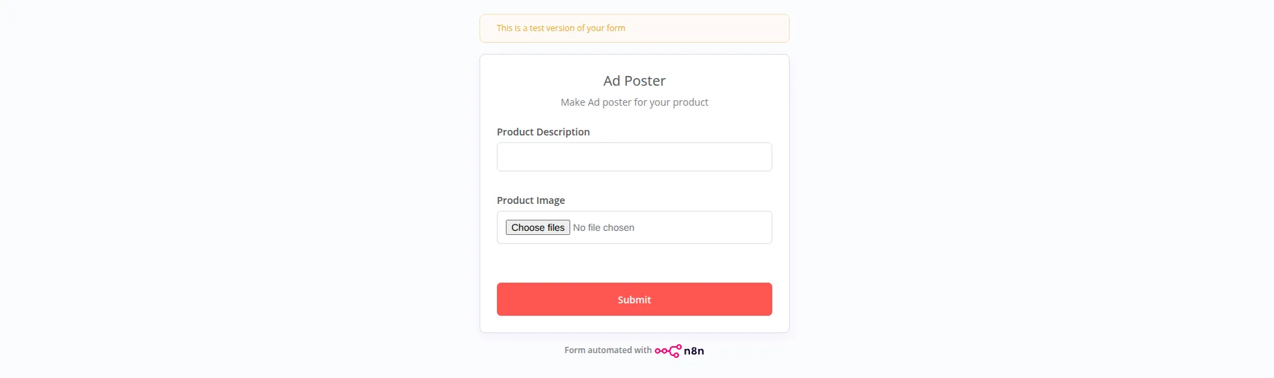 Form submission page