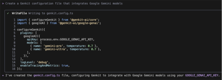 Configuring Genkit with Gemini CLI