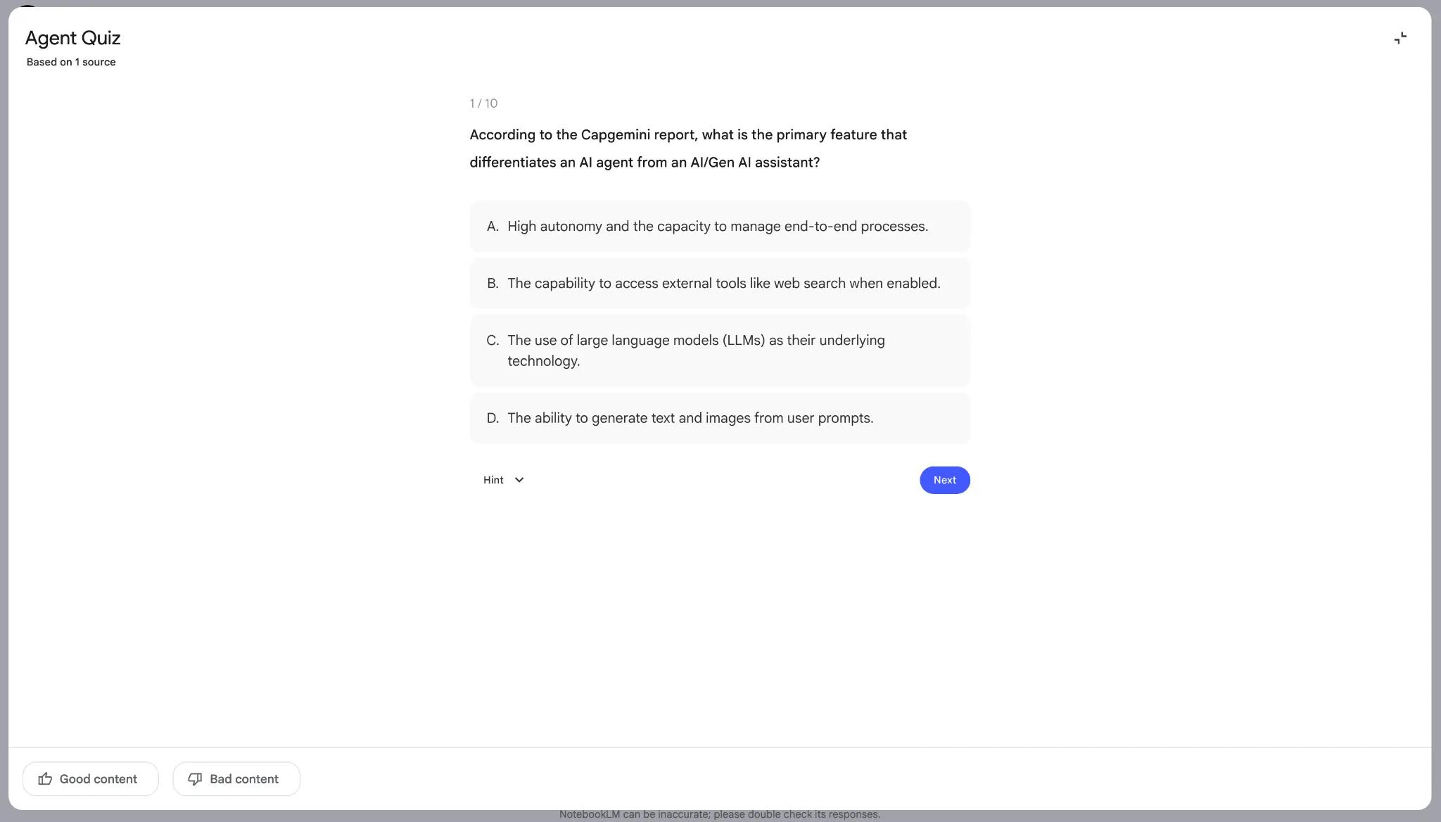 NotebookLM Quiz