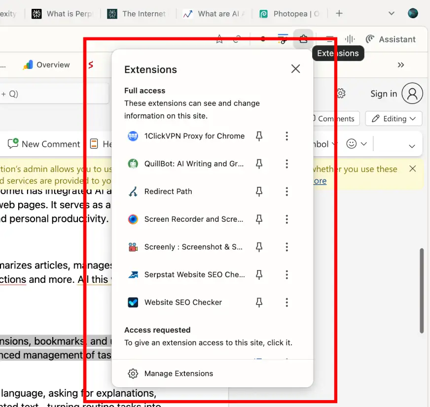 Support Chrome Extensions