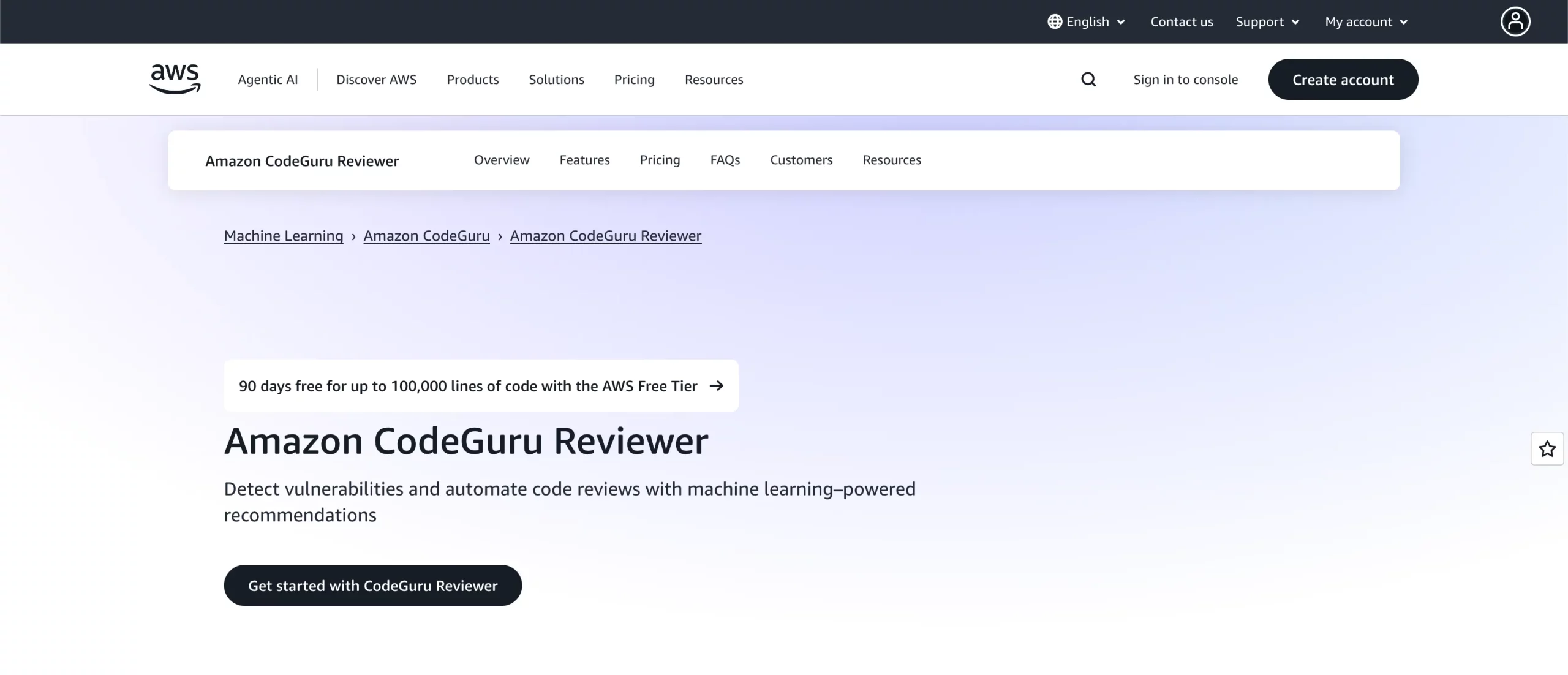 Amazon CodeGuru Reviewer