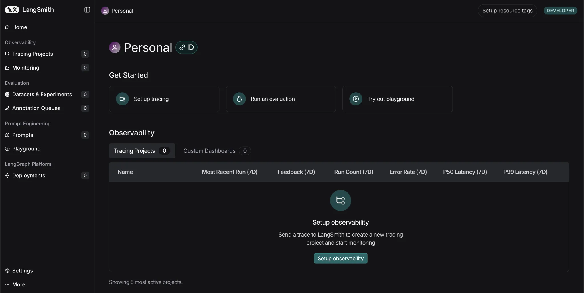 LangSmith Dashboard