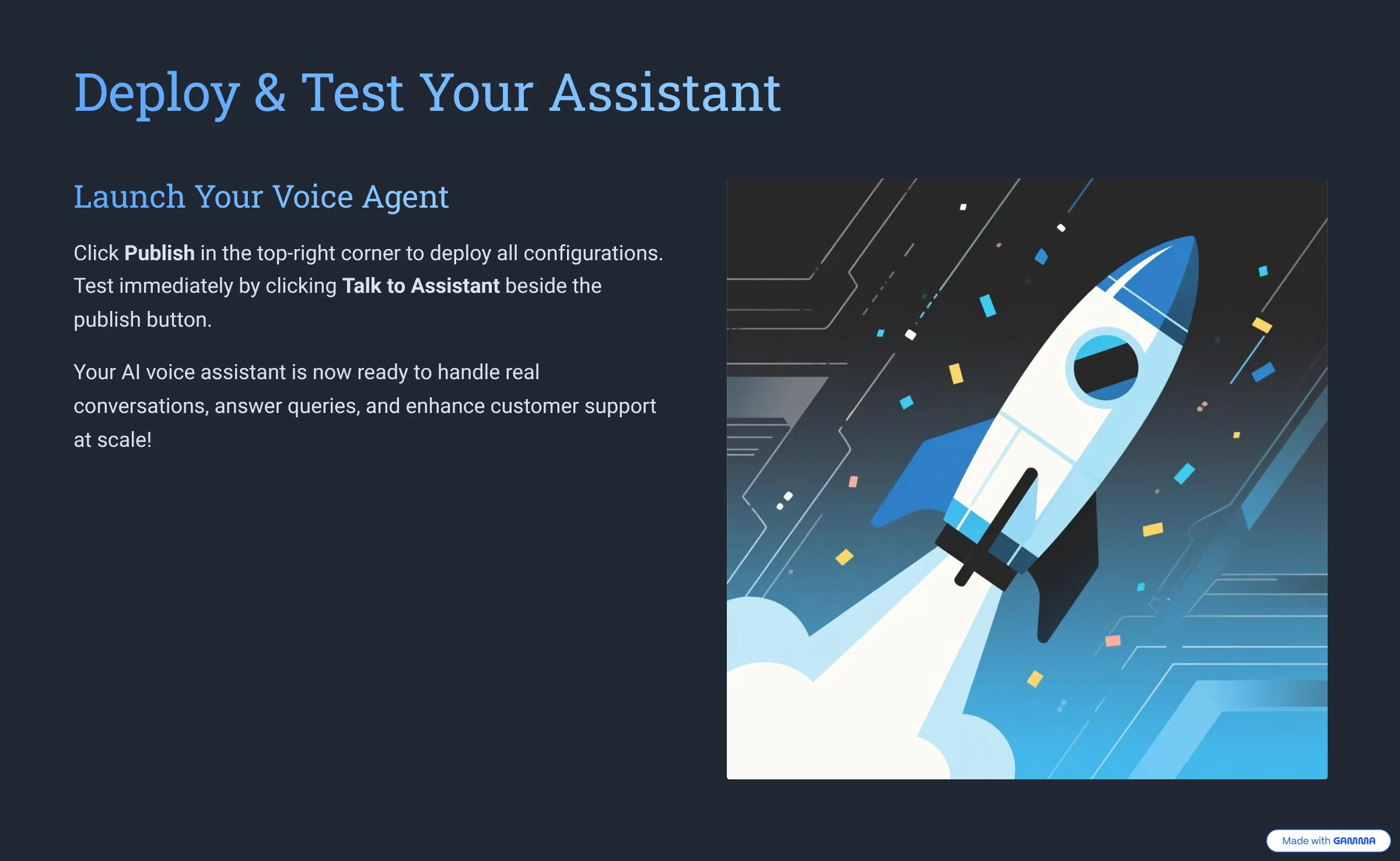 Deploy and test your assistant