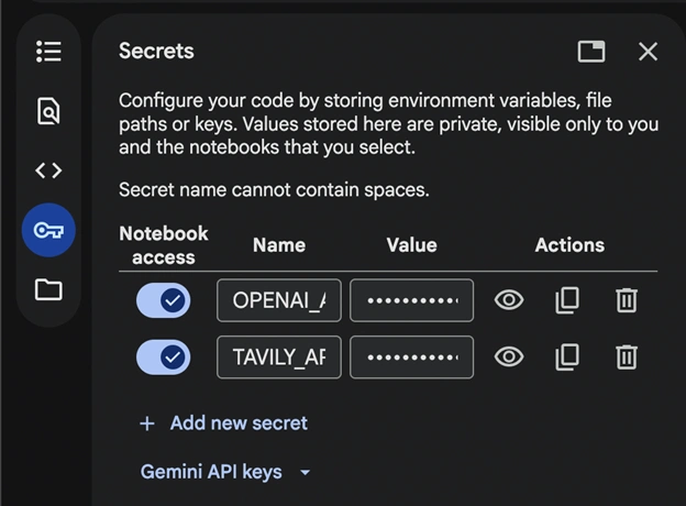 Enter your secret key