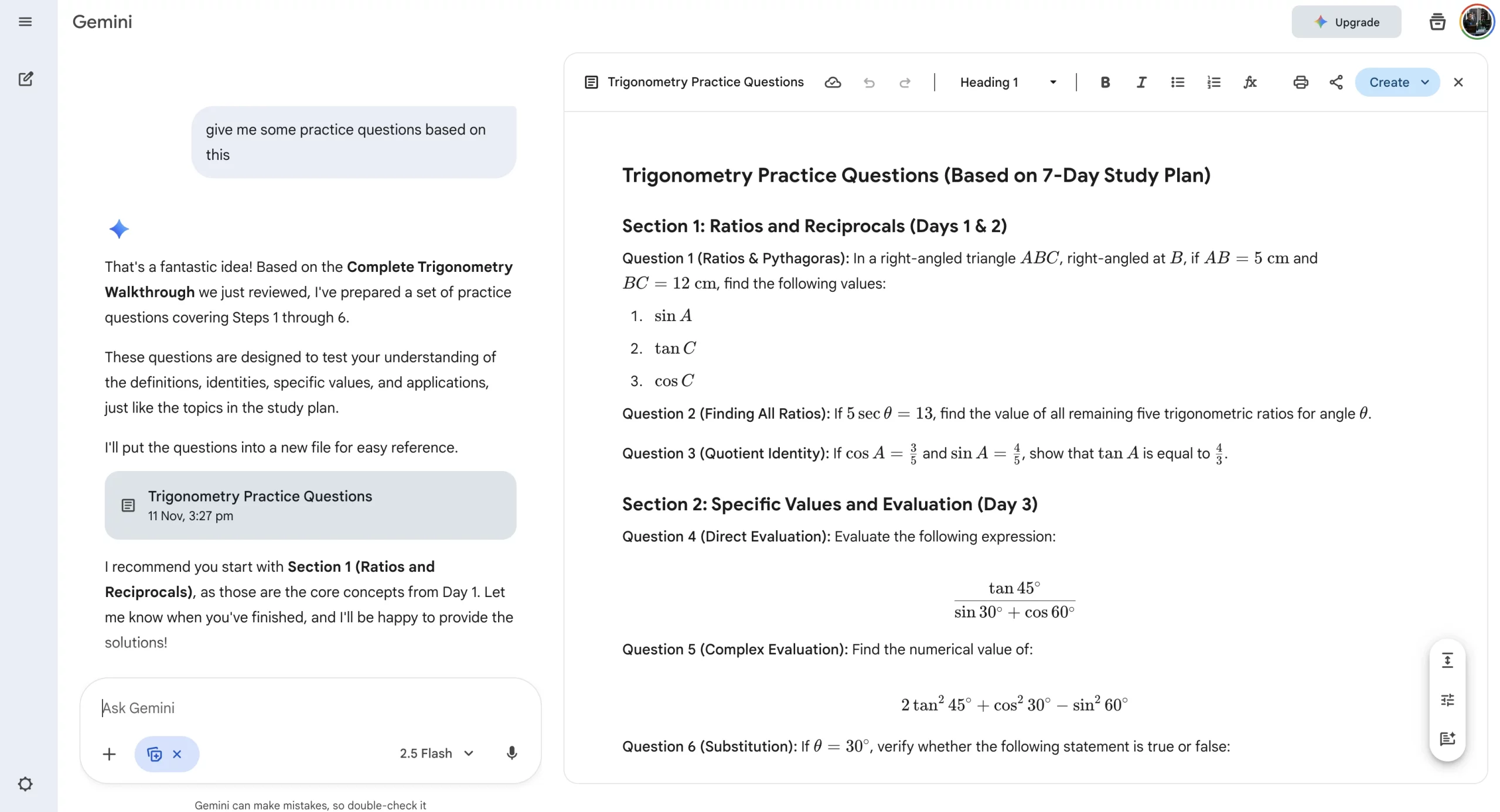 Gemini questions for exam preparation
