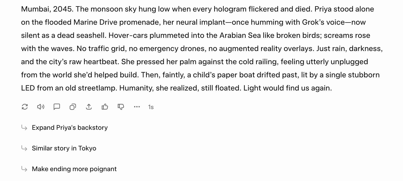 Grok 4.1 text generation