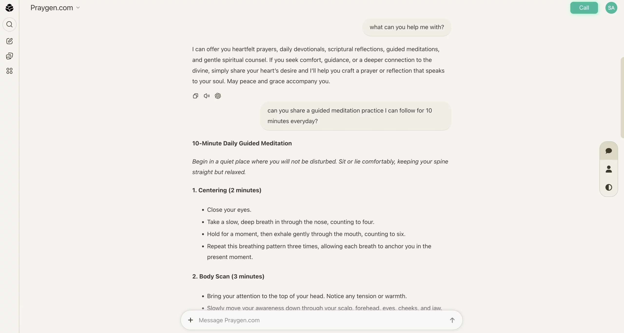 Praygen (on ZeroBot) 