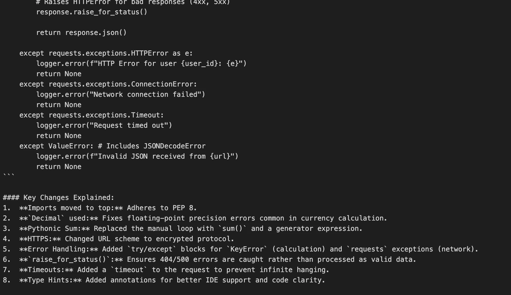 Key Changes explained by gemini 3 pro