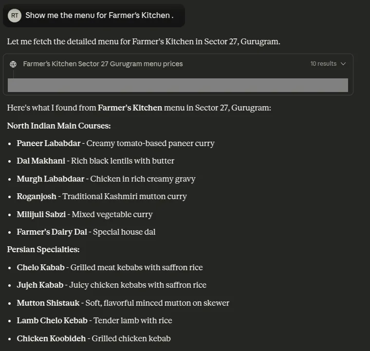 Displaying menu of farmer’s kitchen