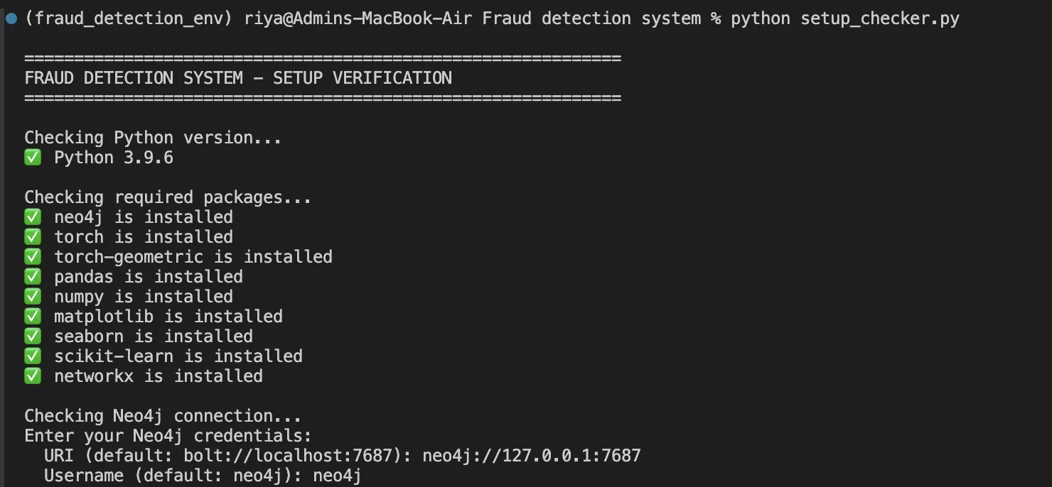 Fraud detection setup complete