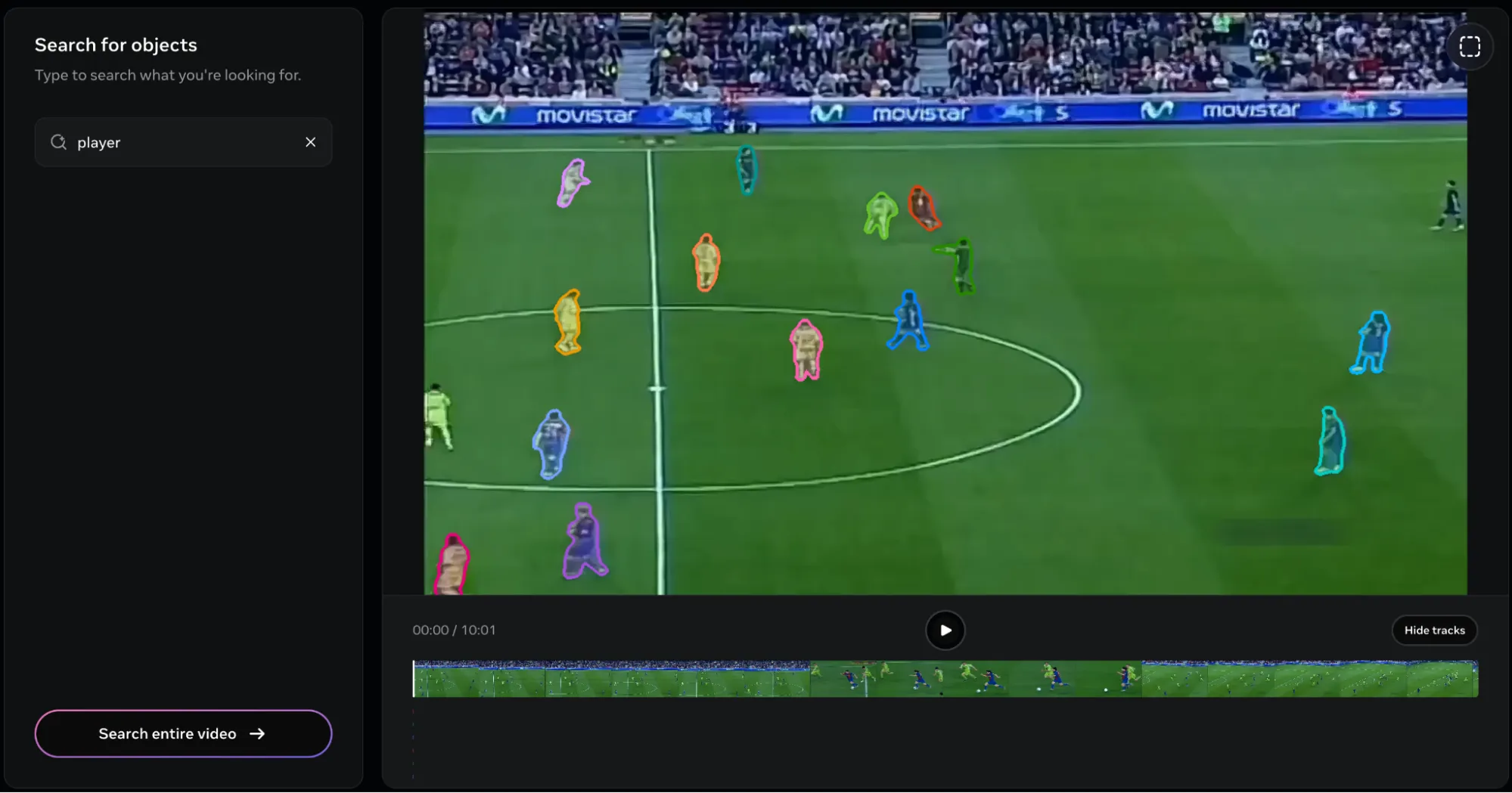 All the players on the field highlighted - Video Segmentation
