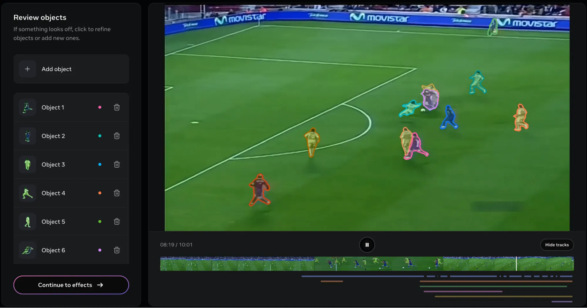 24 Objects tagged whereas 1 was required - Video Segmentation