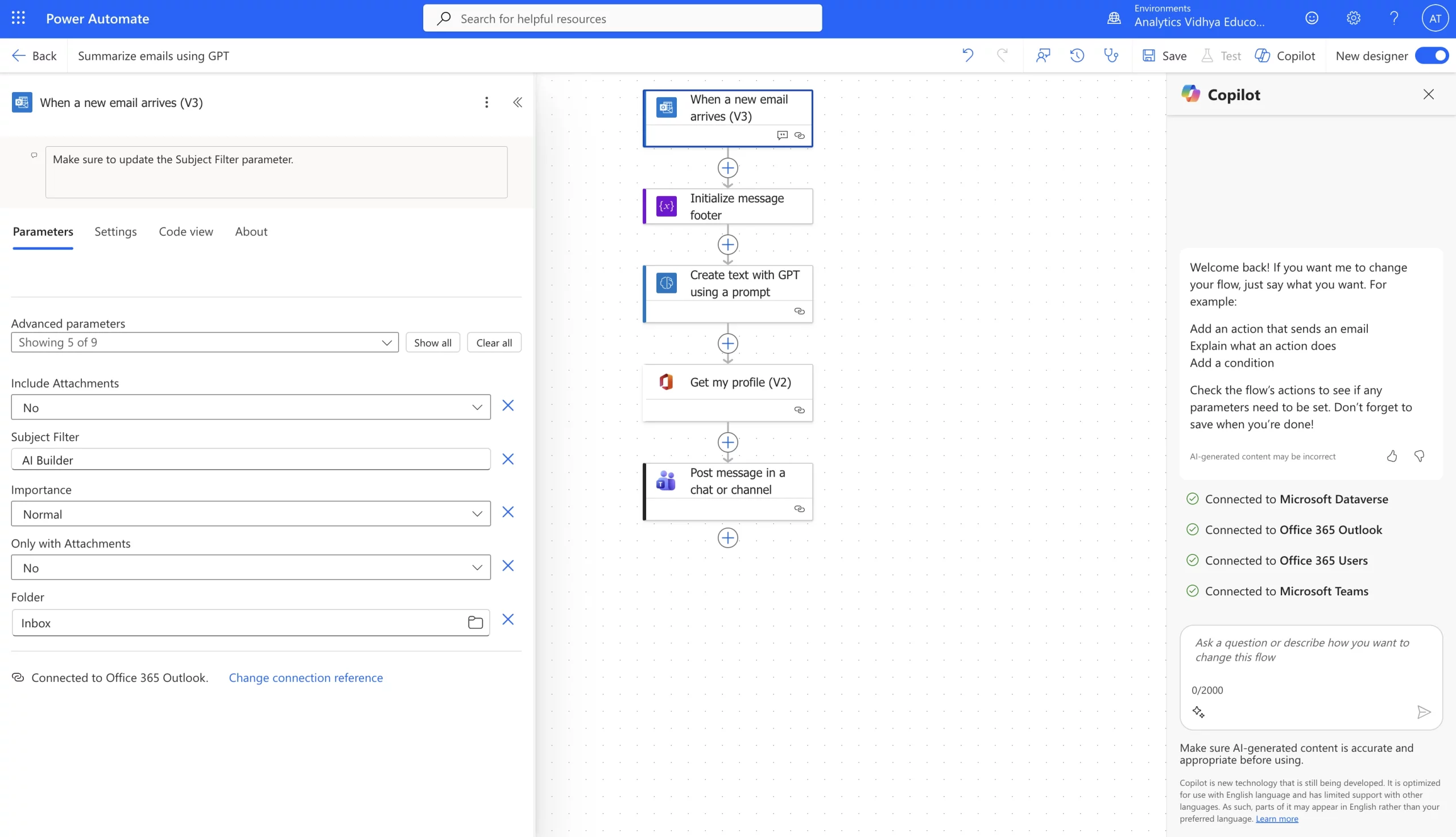 Summarize emails using ChatGPT