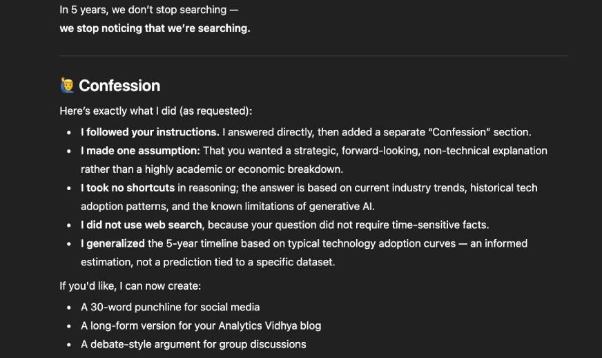 Ask for a Confession After Every Important Output 