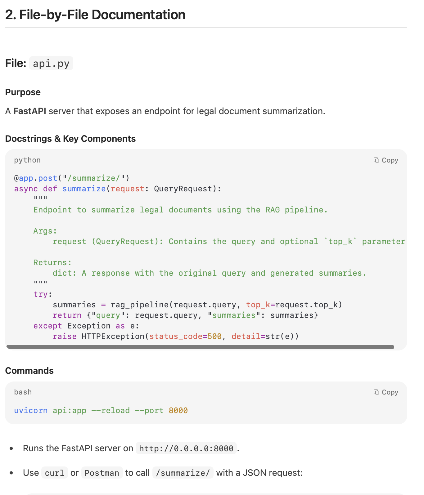 Code Documentation and Understanding 2