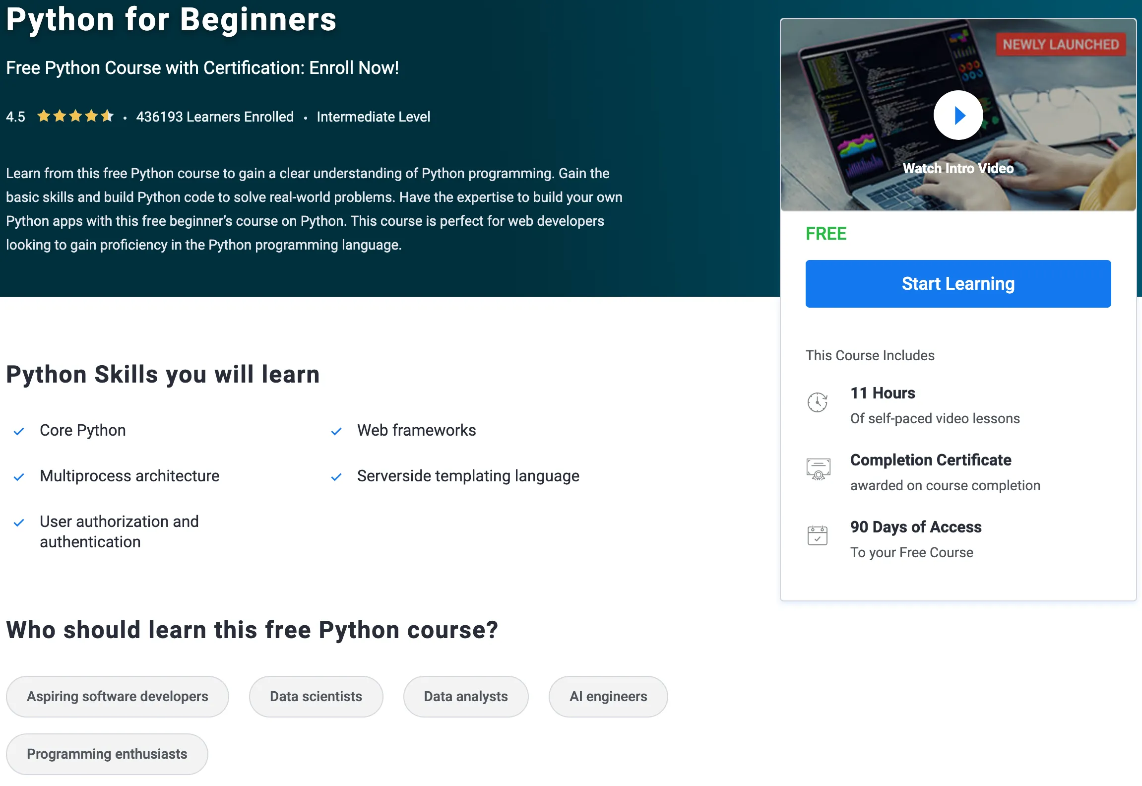 Python for Beginners by Simplilearn