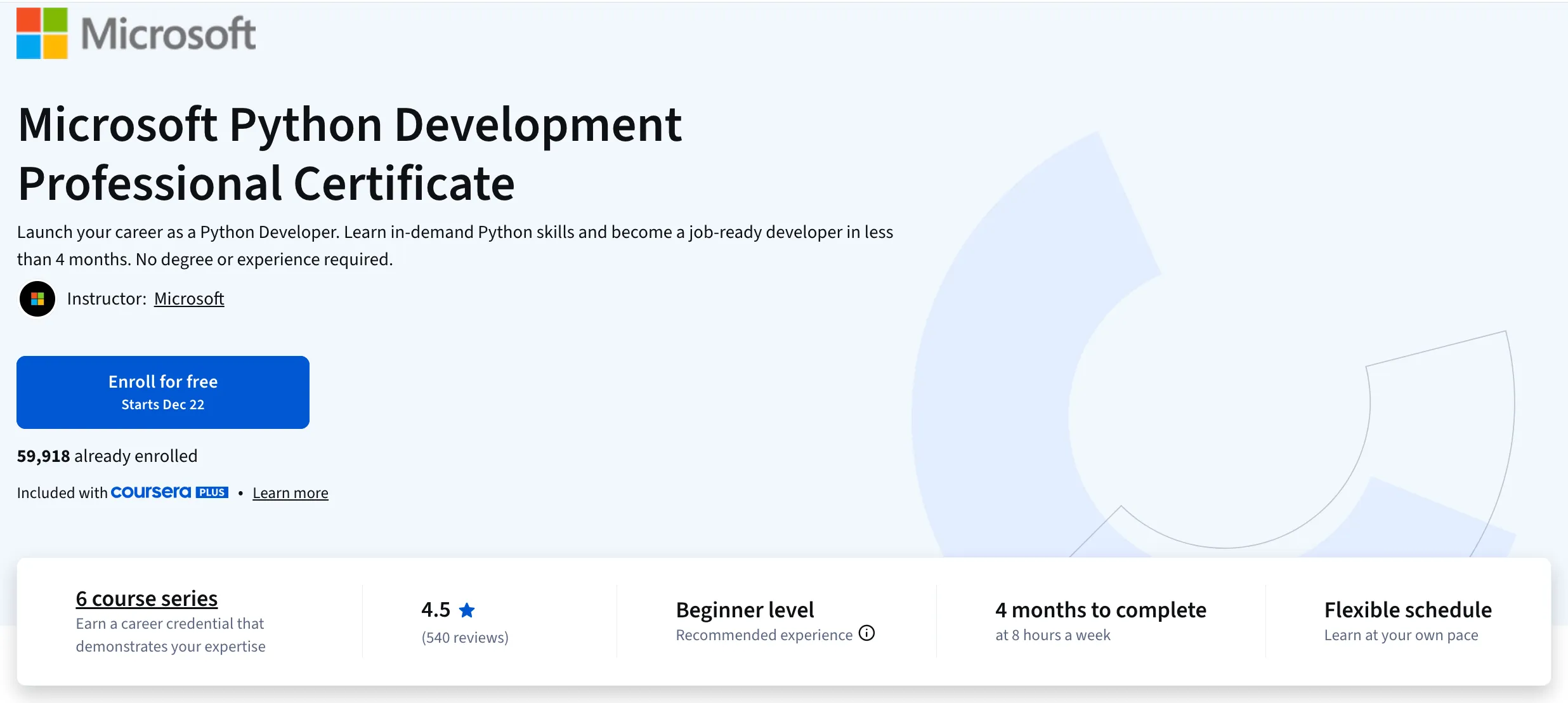 Microsoft Python Development Professional Certificate by Microsoft