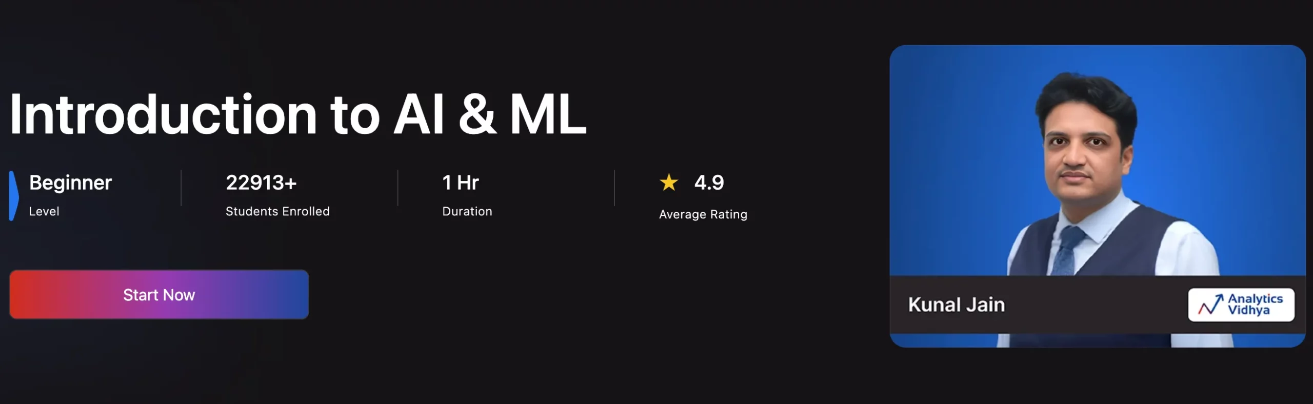 Introdution to AI & ML by Analytics Vidhya