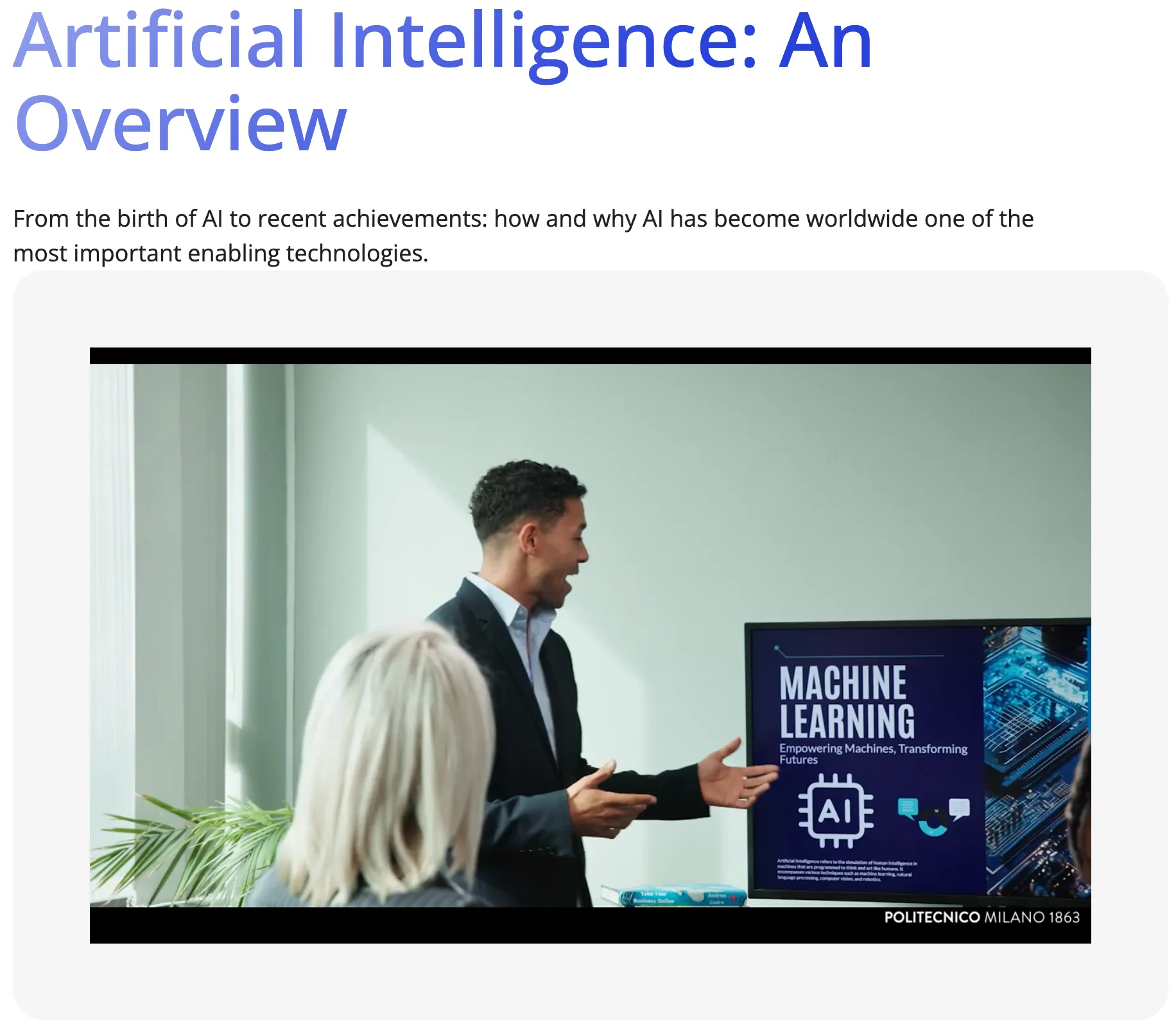 Artificial Intelligence: An Overview by POLI