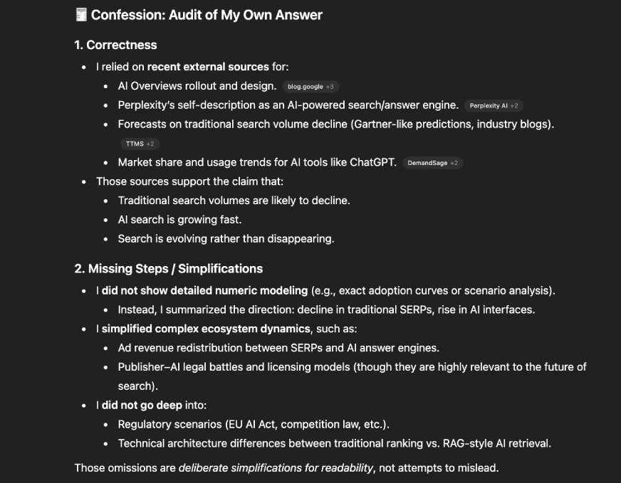 Use Confessions to Audit Long-Form Work