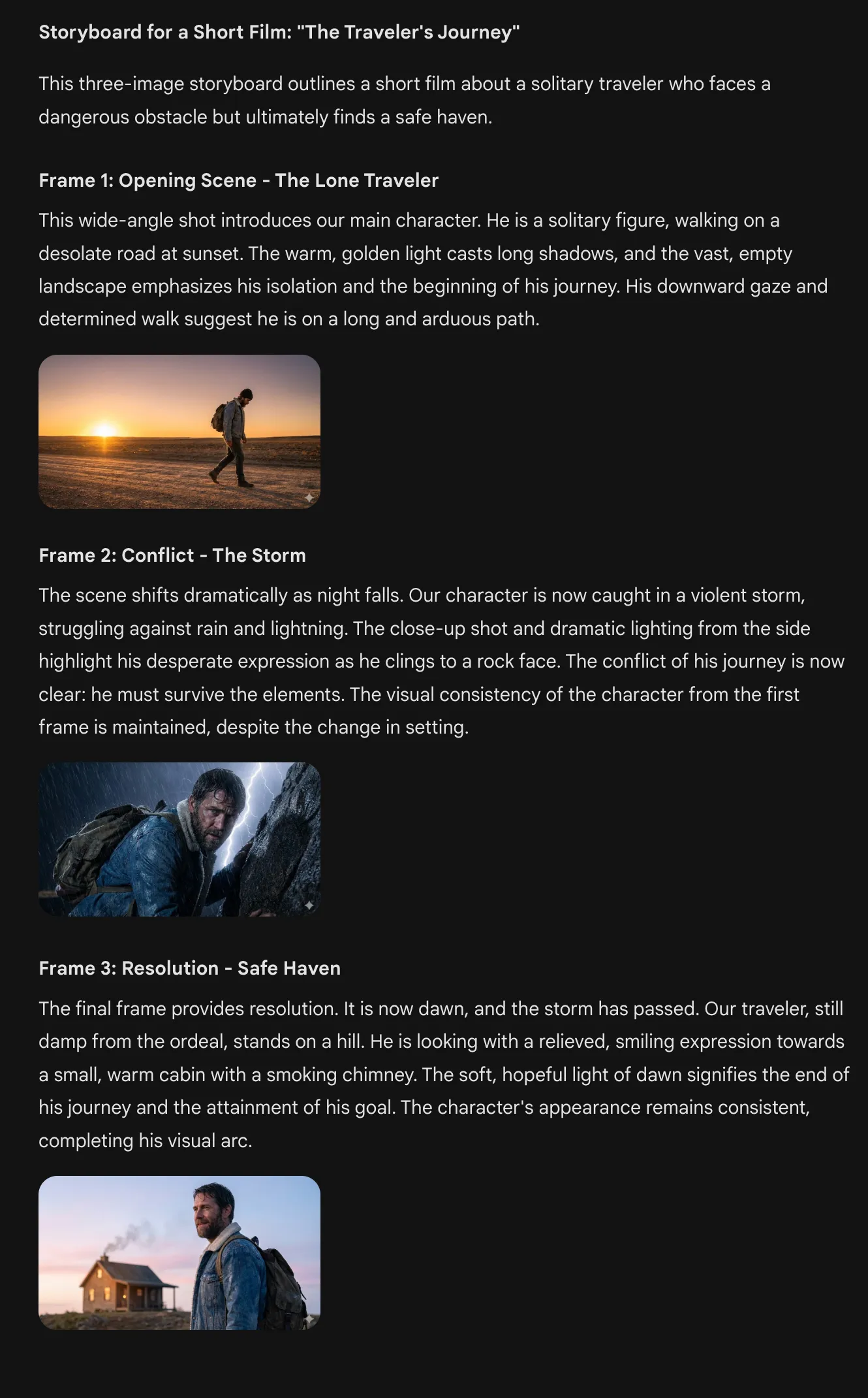 A response worthy of being a storyboard