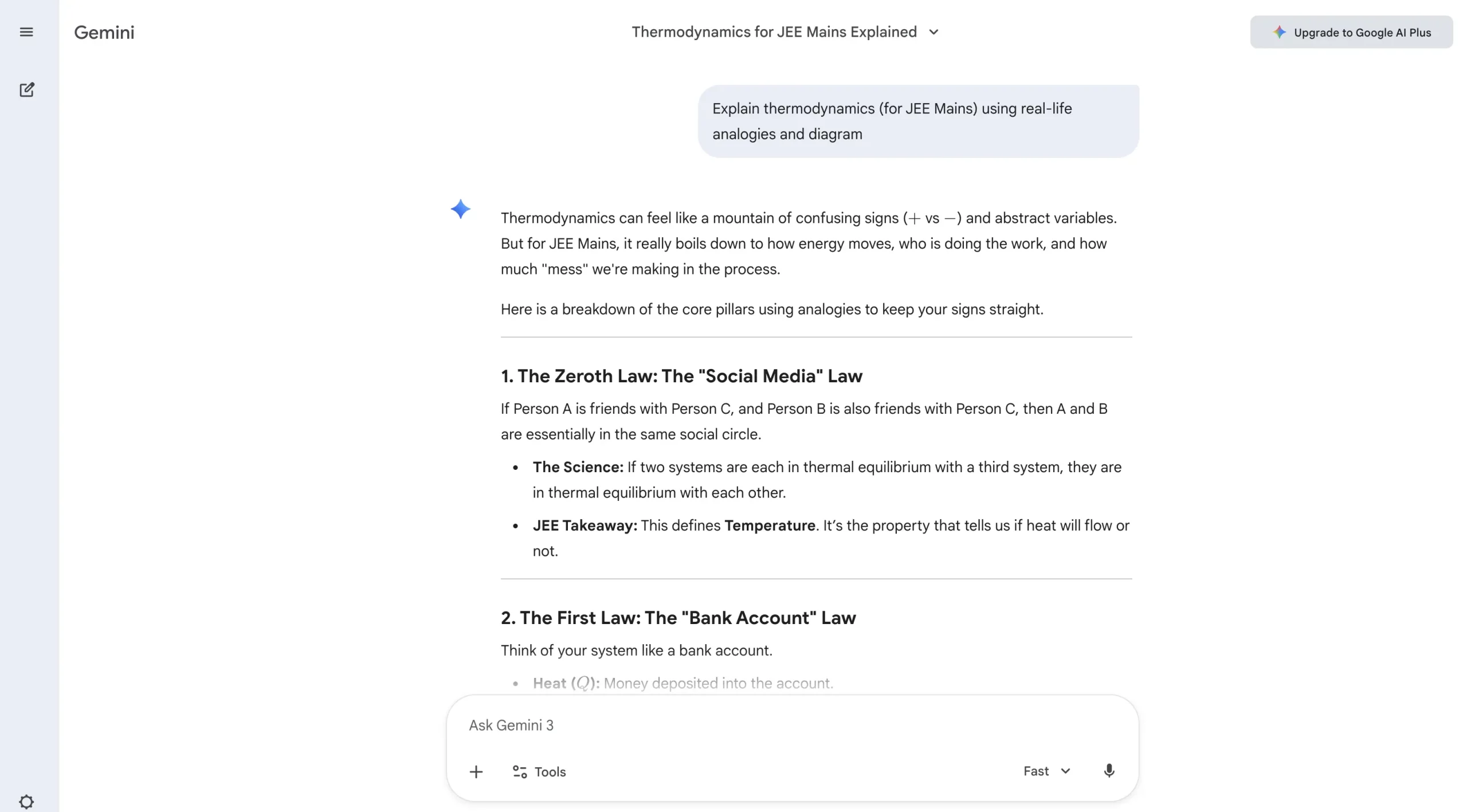 JEE preparation with Gemini