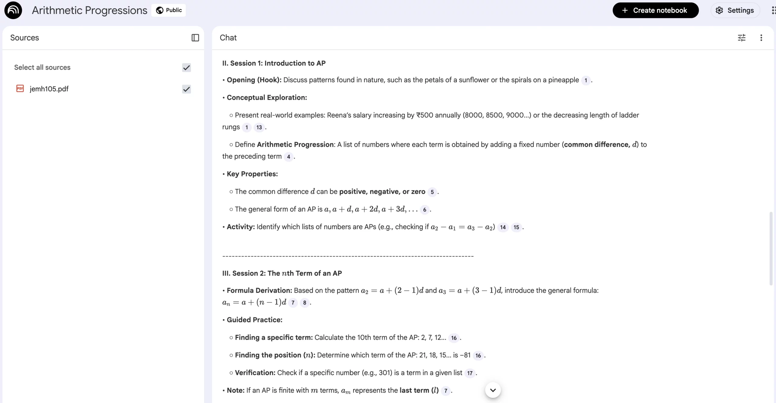 NotebookLM for Teachers - create lesson plan prompt