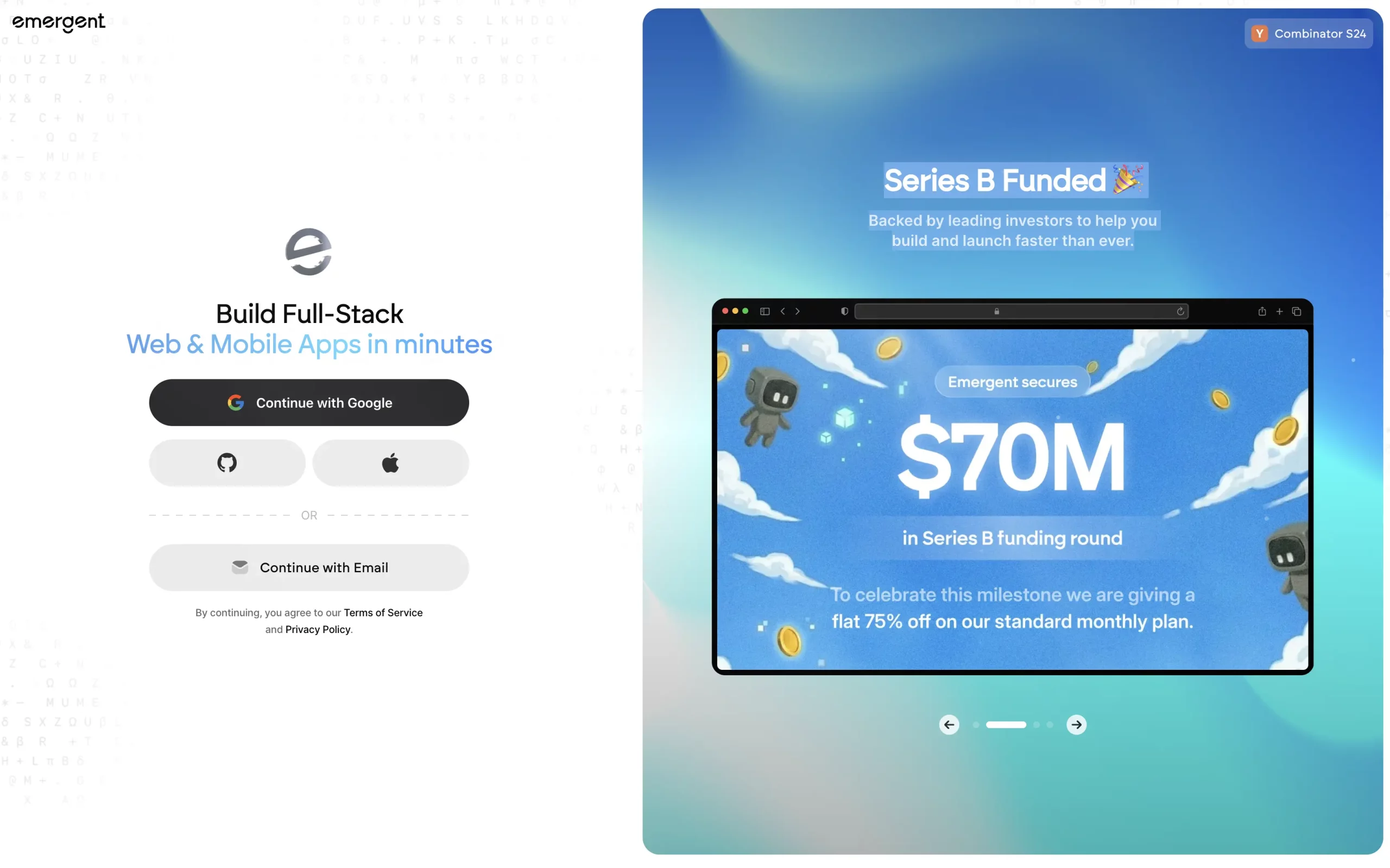 Emergent login window