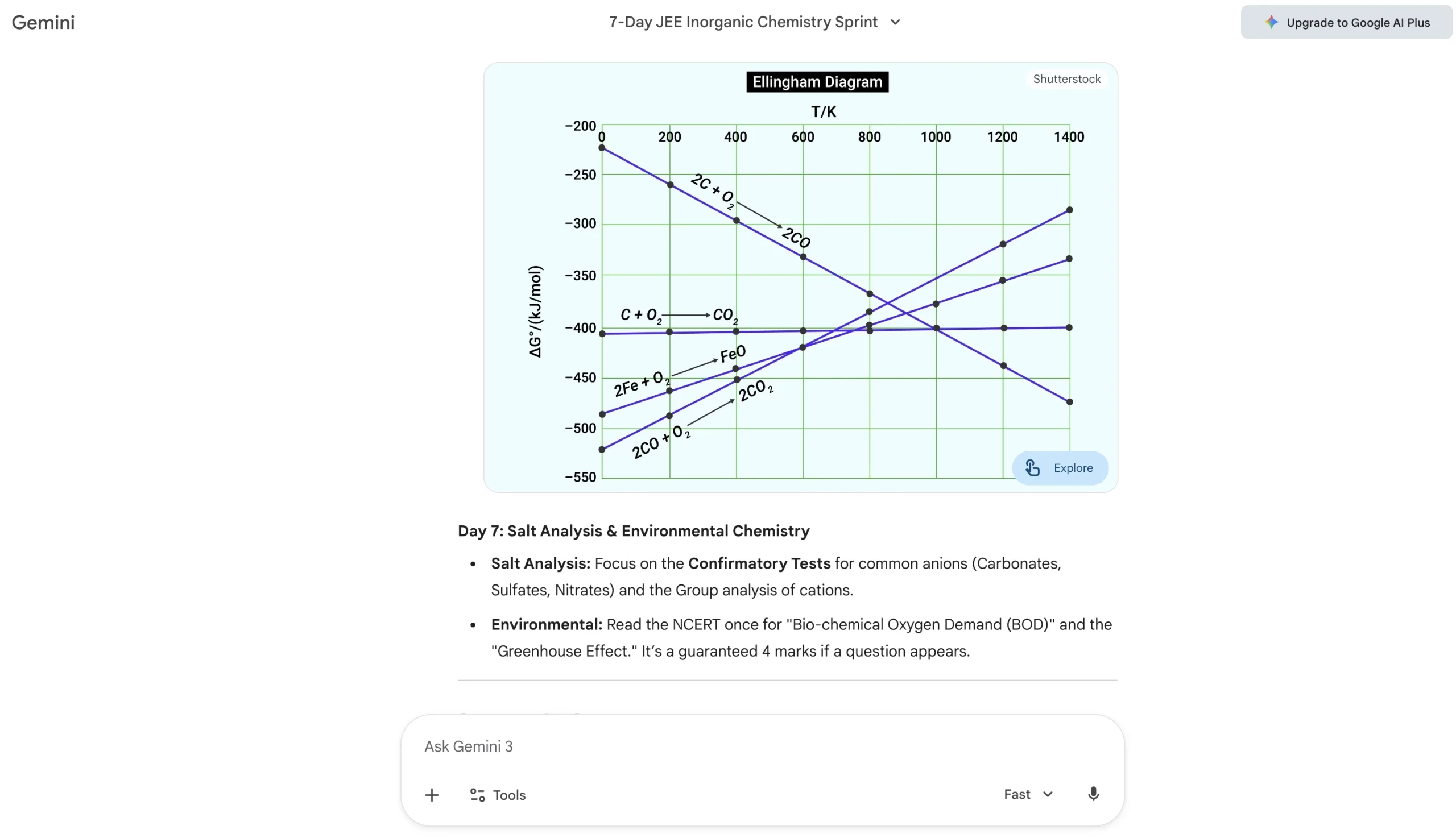JEE preparation performance analysis with Gemini