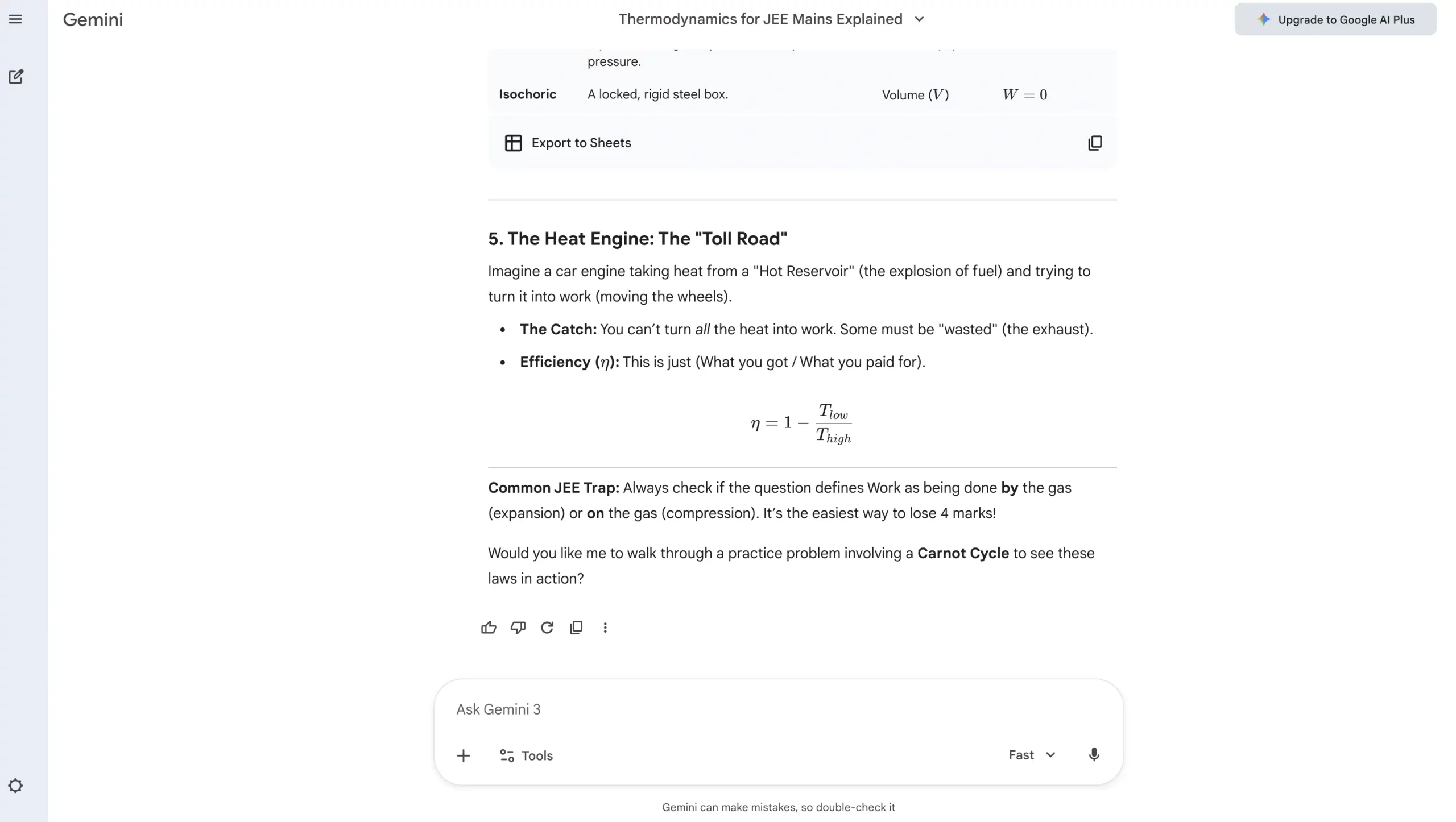 JEE preparation with Gemini