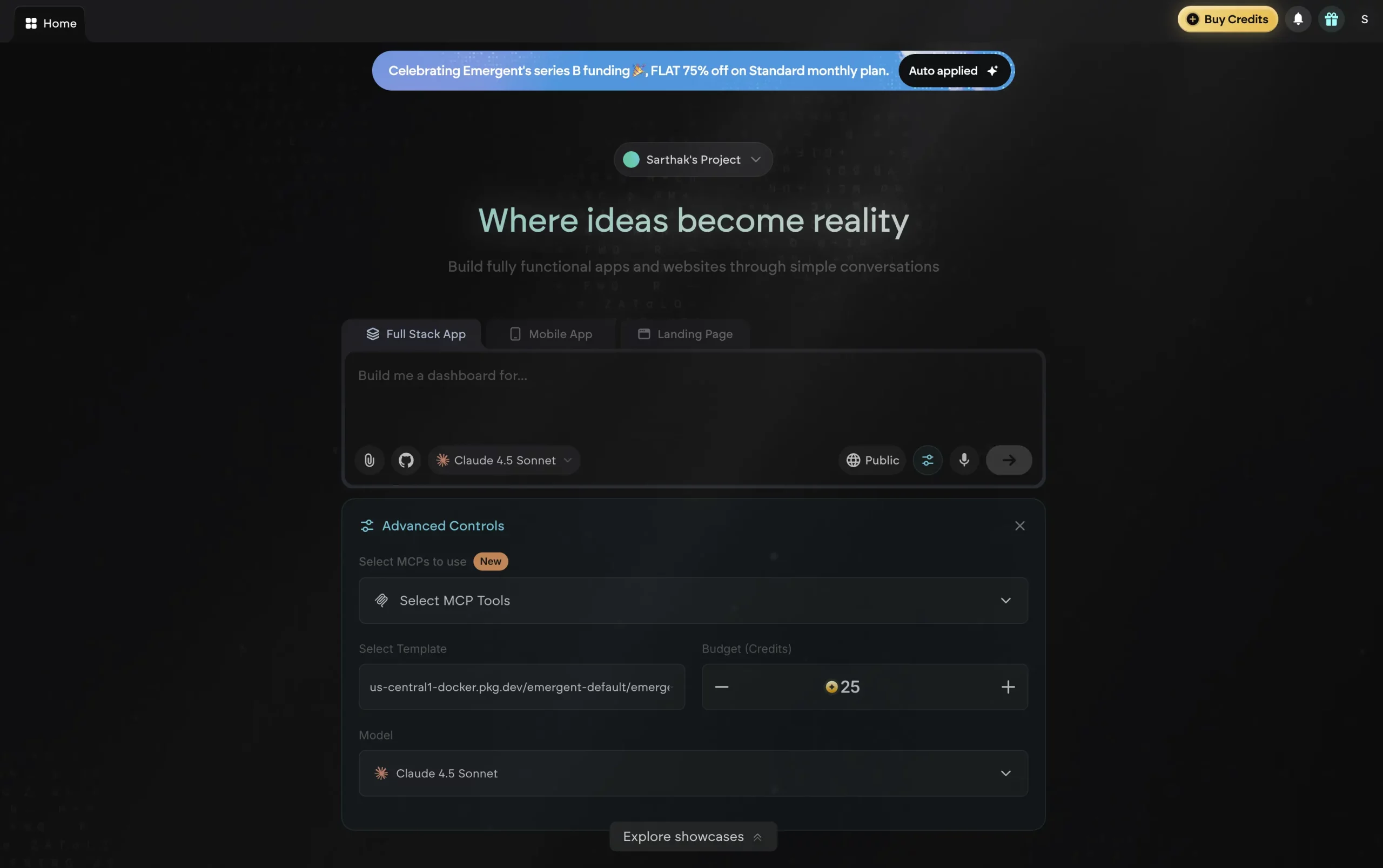 Emergent chat window advanced controls