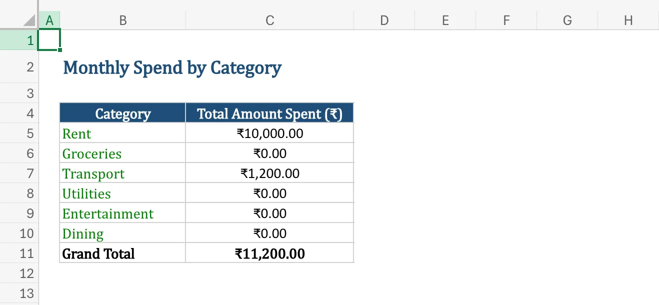 kimi k2.5 expense tracker excel worksheet