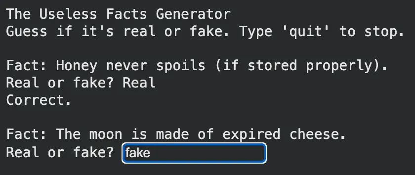 Useless Facts Generator