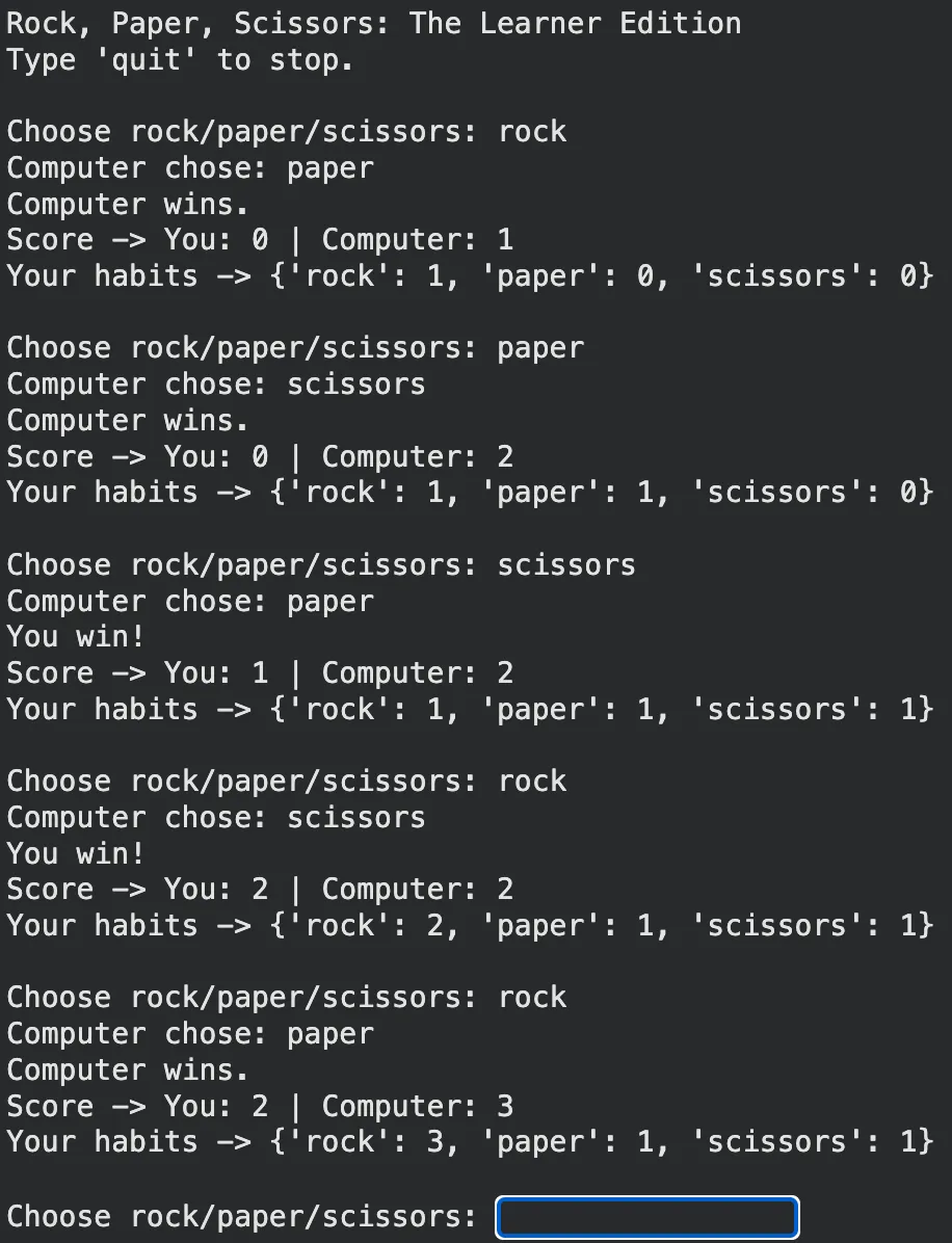 Adaptive Rock-Paper-Scissors