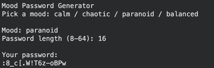 Skeptical Password Generator