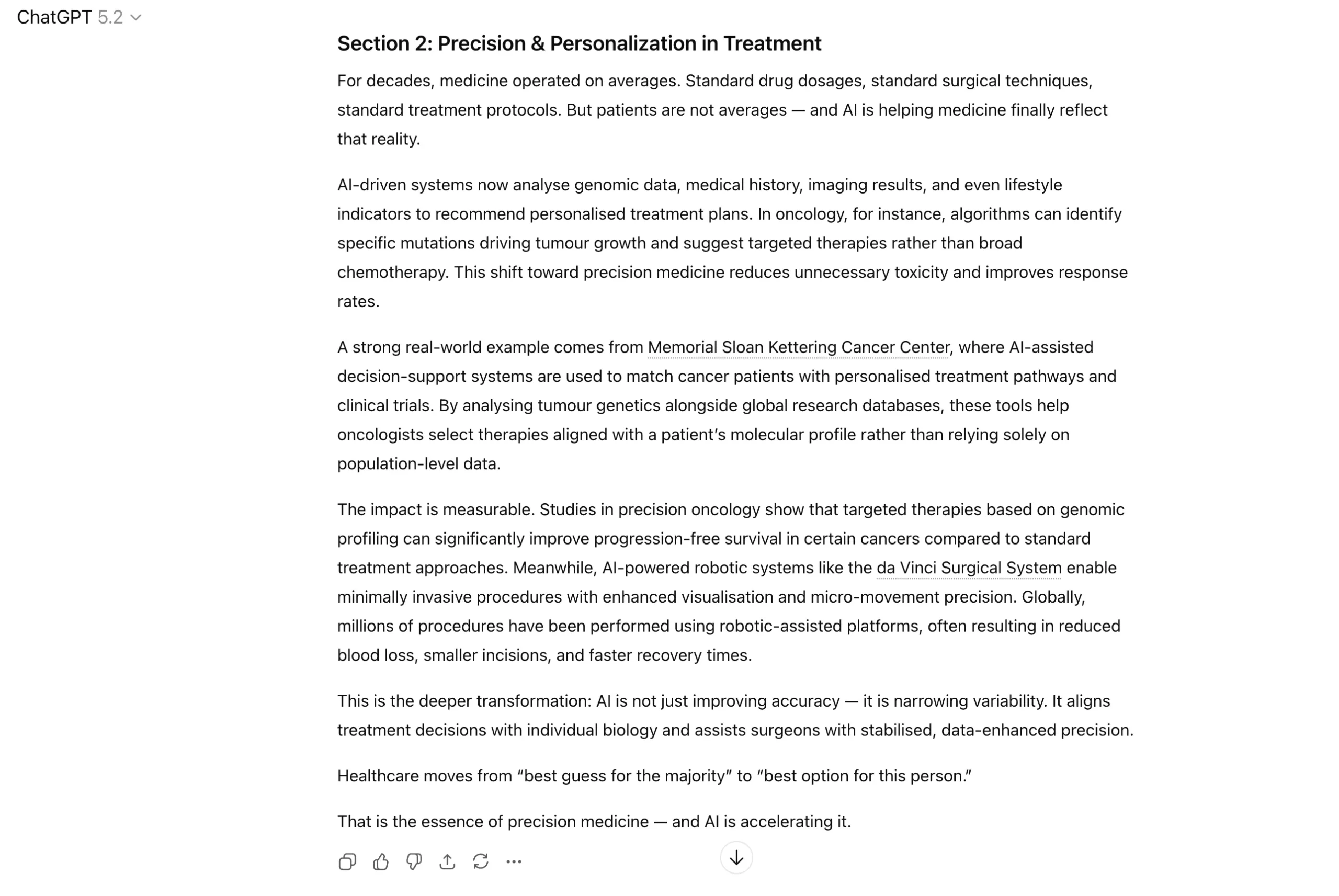 Prompt Chaining output real life example output