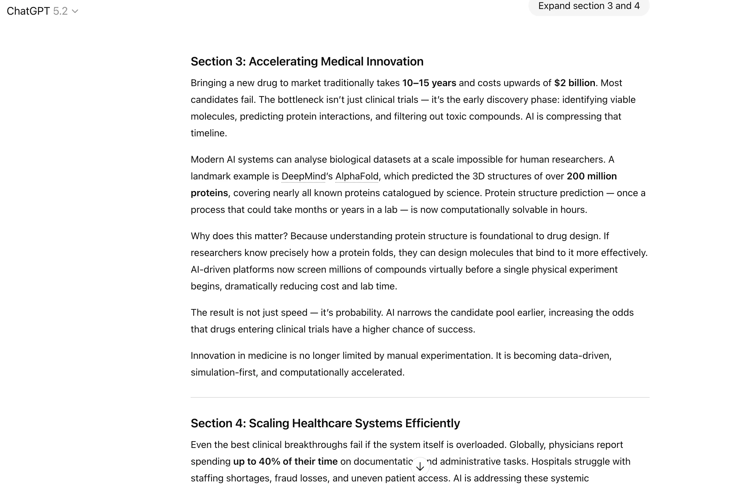 Prompt Chaining output real life example output