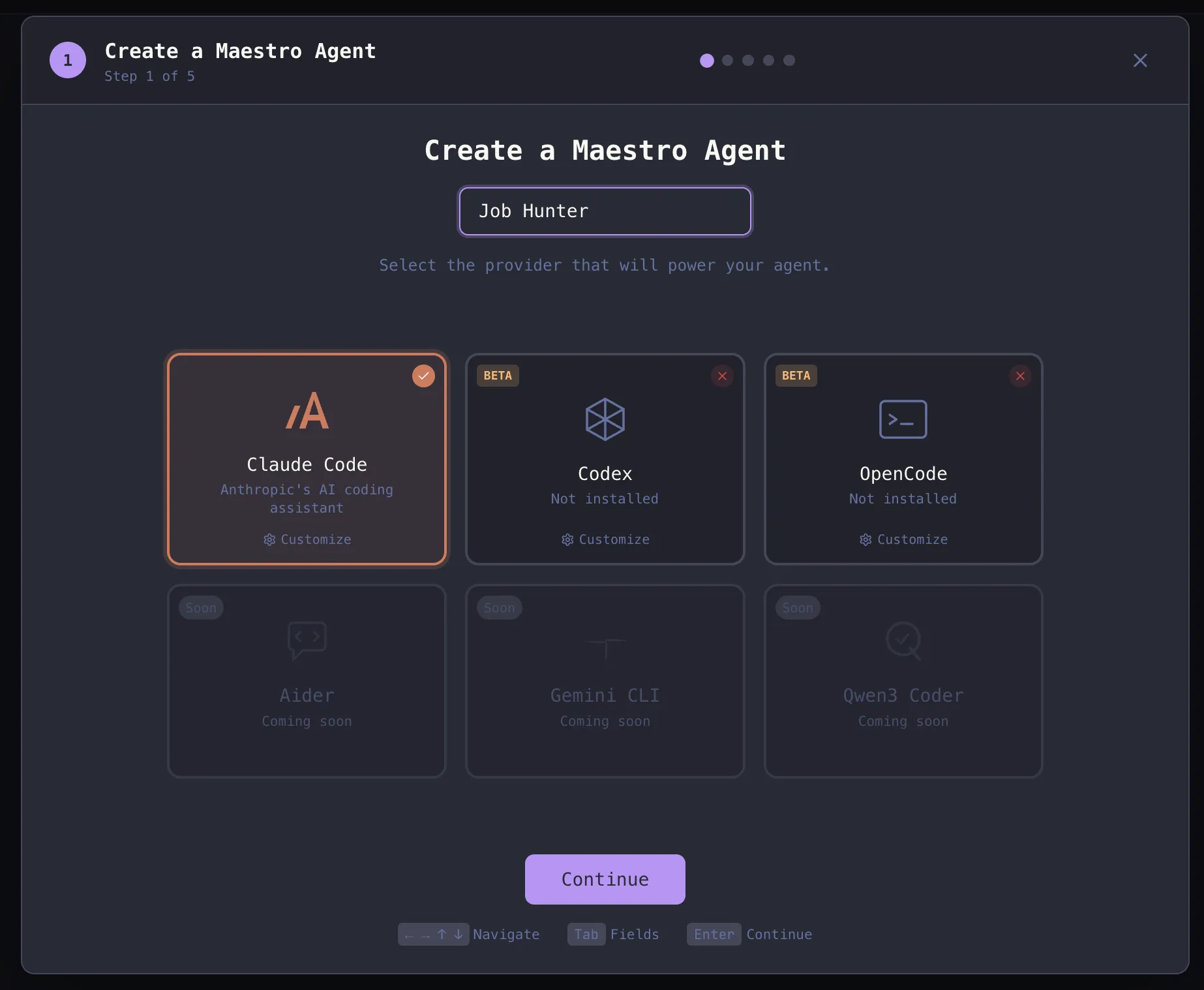 Create a JobHunter Maestro Agent