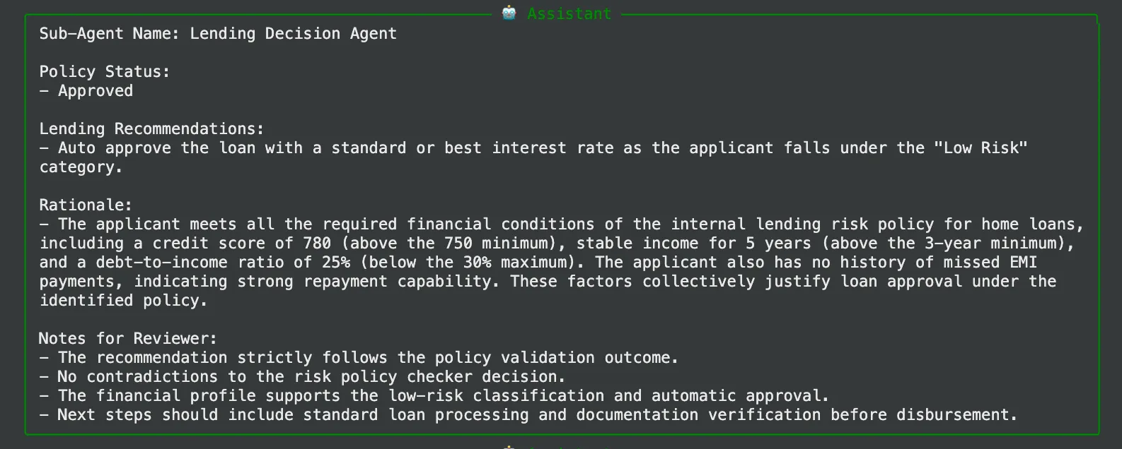 Lending Decision Agent