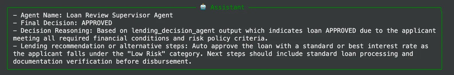 Loan Review Supervisor Agent