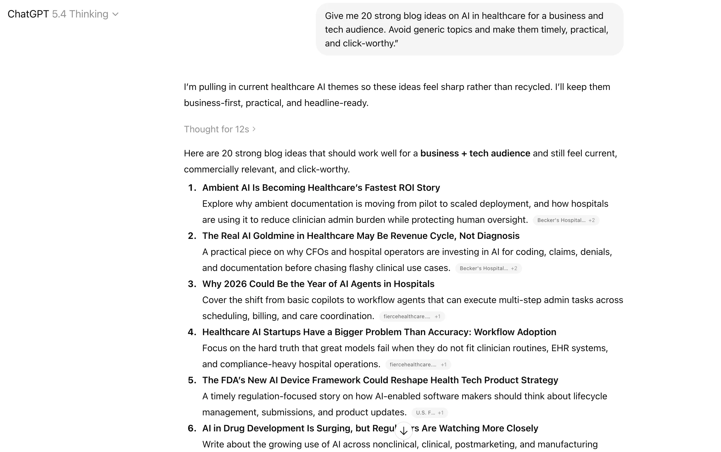 ChatGPT Workflow - Brainstorming